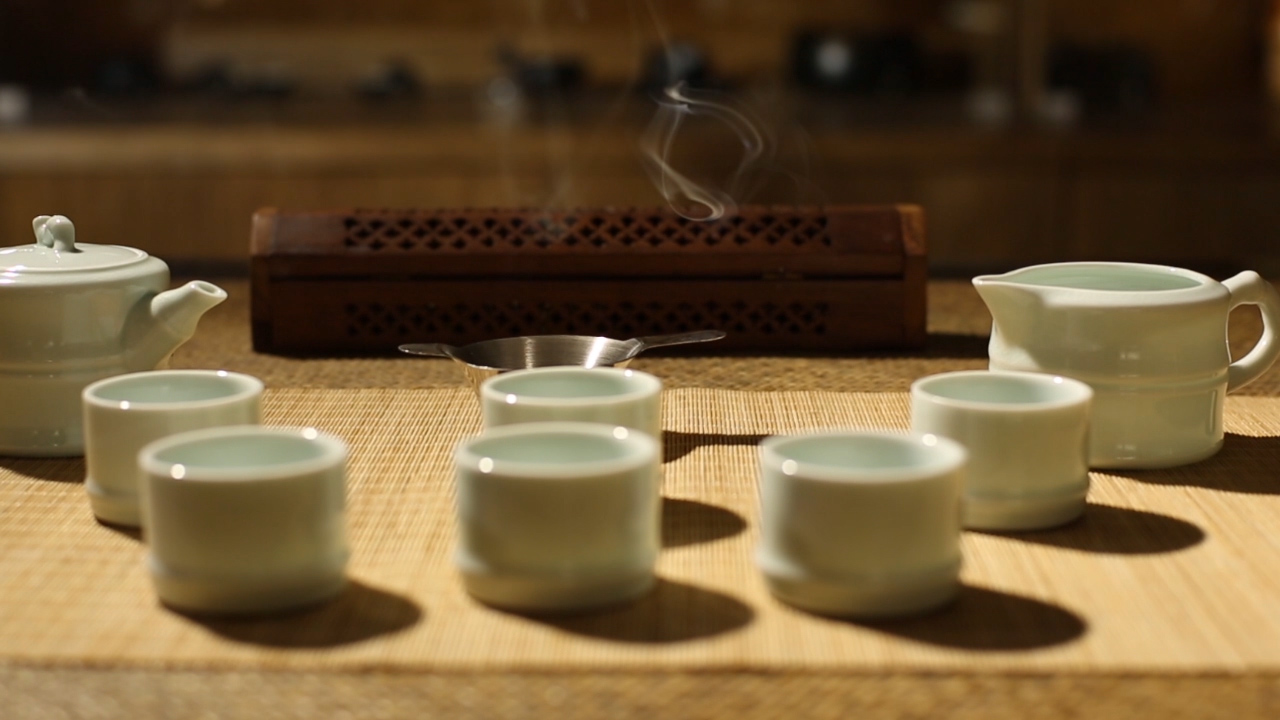 君子有道汝瓷银茶具